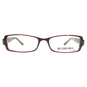 AFFORDABLE DESIGNS MONICA BURGUNDY EYEGLASSES FRAMES 49-17-135 RECTANGLE